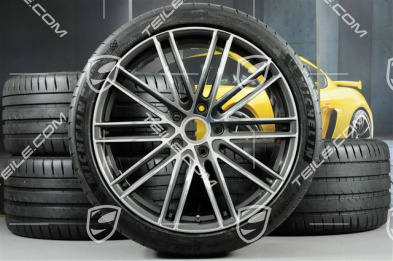 21" Koła letnie Turbo IV, felgi 9,5J x 21 ET71 + 11,5J x 21 ET69 + opony letnie Michelin 275/35 ZR21 + 325/30 ZR21, z czujnikami ciśnienia, tylko do Turbo S E-Hybrid