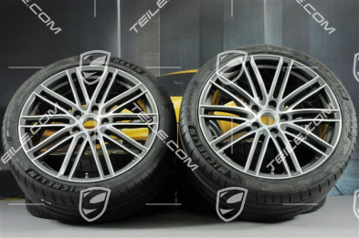 21" Koła letnie Turbo IV, felgi 9,5J x 21 ET71 + 11,5J x 21 ET69 + NOWE opony letnie Michelin 275/35 ZR21 + 325/30 ZR21, z czujnikami ciśnienia, tylko do Turbo S E-Hybrid