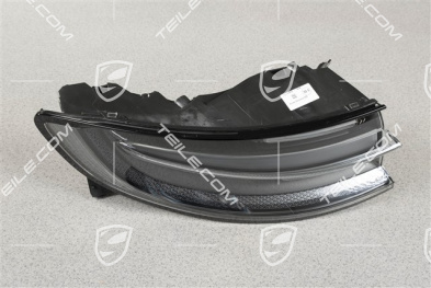LED Rückleuchten/Heckleuchten, inkl. Leuchtenband, abgedunkelt/schwarz, Satz: links+rechts+mitte, mit „PORSCHE" Schriftzug in Silber