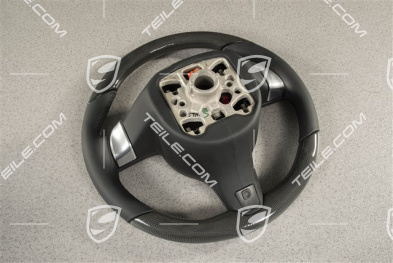 PDK, Multifunction steering wheel, heated, leather and CARBON, black
