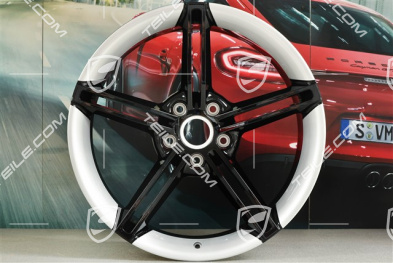21" Felga Mission E Design, 11,5J x 21 ET66, srebrnobrylantowy + czarny wysoki połysk
