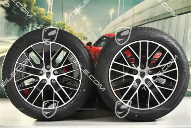 20-inch Macan S winter wheel set, rims 7,5J x 20 ET32 + 10J x 20 ET49 + NEW Goodyear winter tyres 235/55 R20 + 285/45 R20, black high gloss