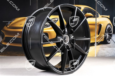 20+21" Komplet felg Carrera S, felgi: przednie 8,5J x 20 ET53 + tylne 11,5J x 21 ET67, czarny satynowy półmat
