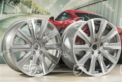20-inch Taycan Tequipment Design wheel rim set, 9J x 20 ET54 + 11J x 20 ET60, platin silver