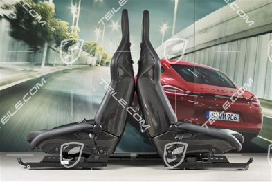 Sportschalensitze, klappbar, Heizung, Leder/Alcantara, Schwarz, L+R