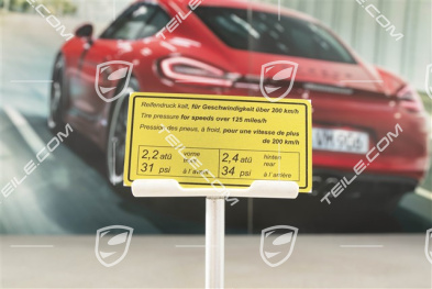 Sticker / badge, Tyre pressure, 200KM/H