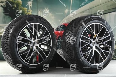 20-inch Macan S winter wheel set, rims 7,5J x 20 ET32 + 10J x 20 ET49 + Michelin winter tyres 235/55 R20 + 285/45 R20, black high gloss