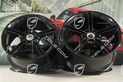 21" Komplet felg Mission E Design, 9,5J x 21 ET60 + 11,5J x 21 ET66, czarny wysoki połysk