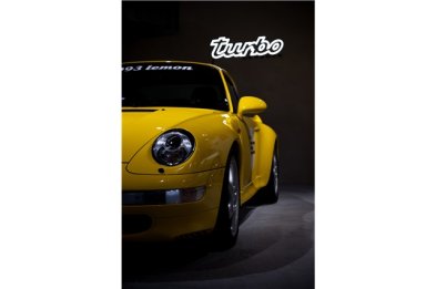 Porsche Turbo illuminated lettering, LED, light colour: 4,000 Kelvin, size 98.9 x 25 cm, limited to 911 pieces