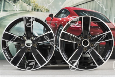 20" Felgensatz Carrera Sport, 8,5J x 20 ET49 + 11,5J x 20 ET56, Tiefschwarz-Metallic