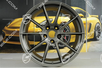 20" "Spyder" / "718 Sport" Felgen Satz, Felgen 8,5J x 20 ET57 + 10,5J x 20 ET47, Platinum Seidenmatt