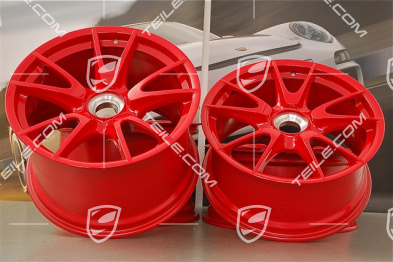 19" Komplet felg GT3RS II 4.0 / GT2RS, Czerwień Indyjska, przód  9J x 19 ET47+ tył 12J x 19 ET48