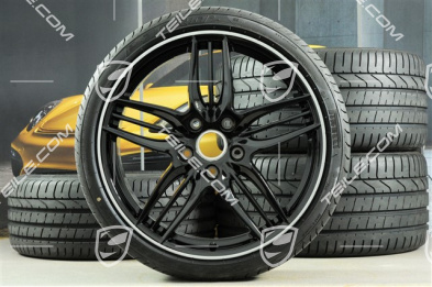 20" summer wheel set SportDesign Black Exclusive, wheel 8,5J x 20 ET51 + 11J x 20 ET52 + Tyres 245/35 ZR20 + 305/30 ZR20, without TPMS