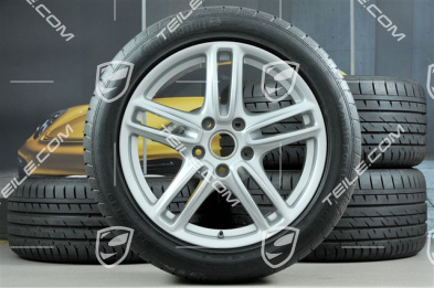 19-inch Panamera Turbo summer wheel set, front 9J x 19 ET60 + rear 10J x 19 ET61 + tyres 255/45 ZR19 + 285/40 ZR19, with TPM