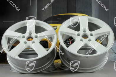 19" Cayman S Felgensatz, 8J x 19 x ET 57 + 9,5J x 19 x ET 45, Felgenstern in Weiß