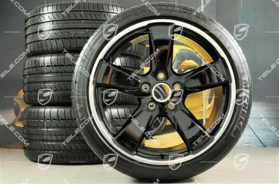 20" Sport Classic komplet kół letnich, czarny połysk, felgi 9,5J x 20 ET65 + 11,5 x 20 ET63 + NOWE opony letnie Michelin 255/40 ZR20 + 295/35 ZR20, z czujn.ciśnieni
