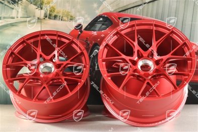 20"+21" GT3RS wheel rim set, alloy rims 10J x 20 ET45 + 13J x 21 ET31, Pyrored