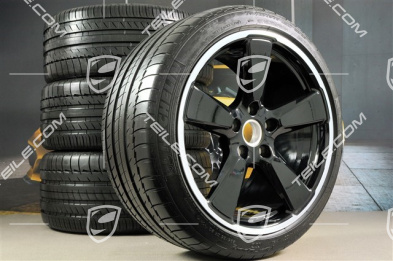 20" Sport Classic Sommerräder Satz, Schwarz hochglanz, Felgen 9,5J x 20 ET65 + 11,5 x 20 ET63 + NEUE Michelin Sommerreifen 255/40 ZR20 + 295/35 ZR20, mit RDK-Sensor