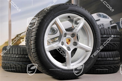 18" Boxster koła zimowe komplet, 8J x 18 ET57 + 9J x 18 ET47 + opony zimowe Pirelli Sottozero II 235/45 R18 + 265/45 R18, z czujnikami ciśnienia RDK