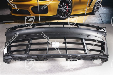 Front bumper, Aerokit centre ventilation grille with ACC and Park Assist, Black matte