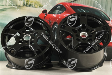 19" Komplet felg Carrera S, 8J x 19 ET57 + 11J x 19 ET51, czarny wysoki połysk