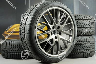 21" Winterräder Satz "SportDesign", Felgen 9,5 J x 21 ET71 + 10,5 J x 21 ET71 + NEUE Pirelli Sottozero III Winterreifen 275/35 R21 + 315/30 R21, Platinum Seidenmatt