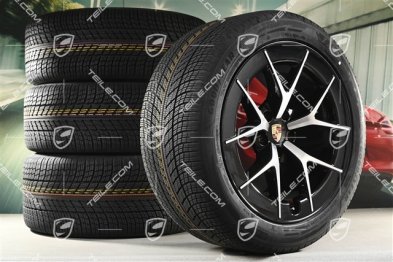 21" Cayenne RS Spyder Design winter wheel set, wheel rims 9,5J x 21 ET16 + 11J x 21 ET37 + Goodyear UltraGrip Performance 3 SUV winter tyres 275/45 R21 + 315/40 R21, black high gloss
