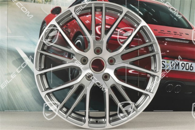21" Felgensatz Panamera Exclusive Design Sport, 9,5J x 21 ET71 + 10,5J x 21 ET71, in Platinsilber-Metallic