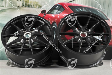 20" Komplet felg, Carrera S III, 8J x 20 ET57 + 9,5J x 20 ET45, czarny satynowy półmat