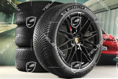21" koła zimowe RS Spyder Design, komplet, felgi 9,5J x 21 ET46 + 11,0J x 21 ET58 + opony zimowe Michelin 285/45 R21 + 305/40 R21, z czujnikami ciśnienia, czarny wysoki połysk