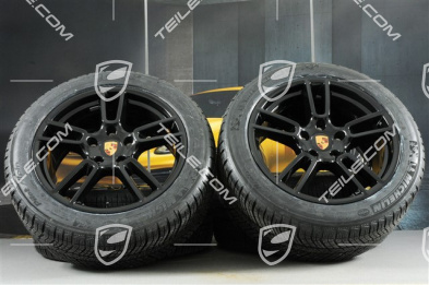 19-inch winter wheels set "Panamera", rims 9J x 19 ET64 + 10,5 J x 19 ET62 + NEW Michelin Pilot Alpin 4 winter tyres 265/45 R19 + 295/40 R19, black high gloss