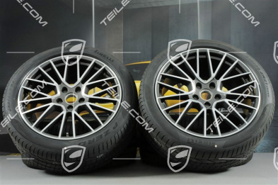 21-inch Cayenne RS Spyder summer wheel set, rims 9,5J x 21 ET46 + 11,0J x 21 ET49 + NEW Pirelli P Zero summer tyres 285/40 R21 + 315/35 R21, with TPMS