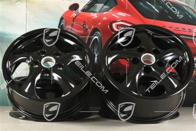 17-inch Carrera wheel set, 7J x 17 ET55 + 8,5J x 17 ET50, black high gloss