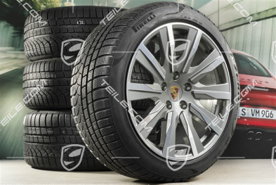 20" Taycan Tequipment Design Winterräder Satz, Felgen 9J x 20 ET54 + 11J x 20 ET60 + NEUE Pirelli Winterreifen 245/45 R20 + 285/40 R20