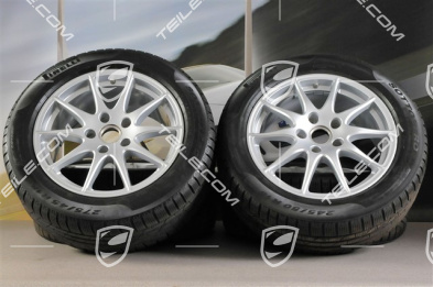 18" komplet kół zimowych Panamera S, felgi 8J x 18 ET59 + 9J x 18 ET53 + NOWE opony zimowe Pirelli 245/50 R18 + 275/45 R18, z czujnikami ciśnienia