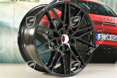 21-inch wheel rim set Cayenne RS Spyder Design, 11J x 21 ET58 + 9,5J x 21 ET46, black high gloss