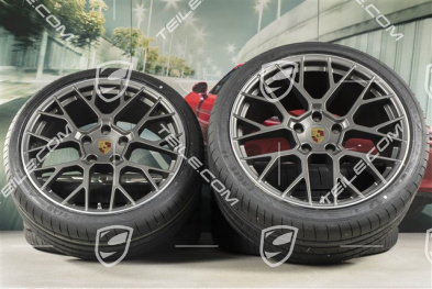 20"+21" koła letnie, komplet RS Spyder Design, felgi 8,5J x 20 ET53 + 11,5J x 21 ET67 + opony letnie Goodyear 245/35 R20 + 305/30 R21, z czujnikami ciśnienia, platinum satynowy półmat