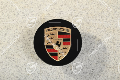 Hub cap, concave, colour emblem, black high gloss