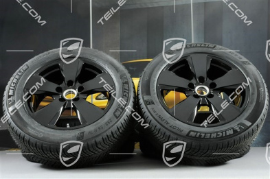 19-inch Cayenne winter wheel set, rims 8,5J x 19 ET47 + 9,5J x 19 ET54 + NEW Michelin winter tyres 255/55 R19 + 275/50 R19, with TPMS, black high gloss