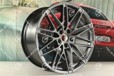 22-Zoll-Felgensatz Macan RS Spyder Design, 9J x 22 ET29 + 11J x 22 ET47, Vesuvgrau