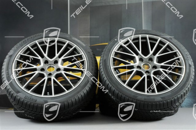 21" koła zimowe Cayenne COUPÉ RS Spyder, komplet, felgi 9,5J x 21 ET46 + 11,0J x 21 ET49 + opony zimowe Pirelli 275/40 R21 + 305/35 R21, z czujnikami ciśnienia