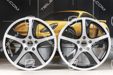 20" Felgensatz Cayenne SportTechno, 9J x 20 ET 60, silber + schwarz hochglanz