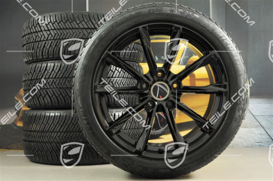 19-inch Boxster S winter wheels set, rims 8J x 19 ET57 + 10J x 19 ET45, Michelin Pilot Alpin 4 winter tires 235/40 R19 +265/40 R19, in black high gloss
