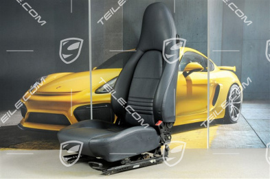 Seat, manual adjustable, heating, leather, Metropole blue, damage, R