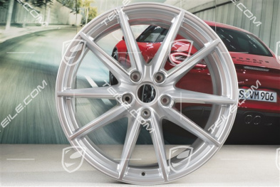 20+21" Komplet felg Carrera S, felgi: przednie 8,5J x 20 ET53 + tylne 11,5J x 21 ET67, srebrny brylantowy chrom
