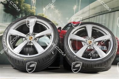 20+21-inch summer Carrera Exclusive Design wheel set, rims 8,5J x 20 ET53 + 11,5J x 21 ET67 + Goodyear summer tyres 245/35 R20 + 305/30 R21, with TPM