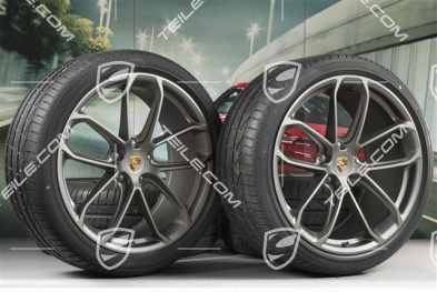 22" Cayenne Coupé GT Sommerräder Satz, Felgen 10J x 22 ET48 + 11,5J x 22 ET52 + Pirelli P Zero Sommerreifen 285/35 R22 + 315/30 R22, mit RDK-Sensoren