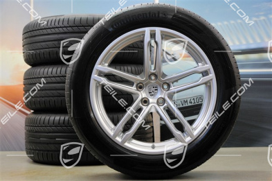 19-inch "Macan Turbo" summer wheels set, rims 8J x 19 ET21 + 9J x 19 ET21, summer tyres Continental 235/55 R19 + 255/50 R19, with TPMS