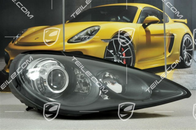 Xenon headlight set, bi-xenon, Turbo, black, L+R