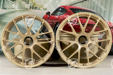 20"+21" GT2RS/GT3RS Magnesium zestaw/komplet felg, felgi 9,5 J x 20 ET50 + 12,5 J x 21 ET48, Aurum satynowy półmat